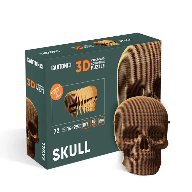 Puzzle sculpture 3D en carton - Crâne -<Cartonic Sale