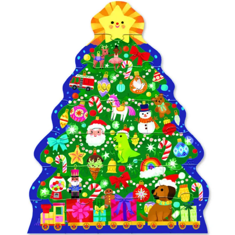 "Arbre de Noël" Puzzle silhouette 24 pcs<Crocodile Creek Cheap