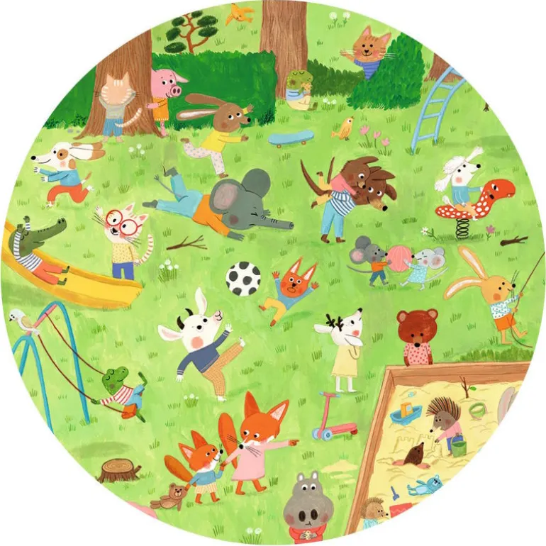 "Le square des petits amis" Puzzle observation 35 pcs 7596<Djeco Cheap