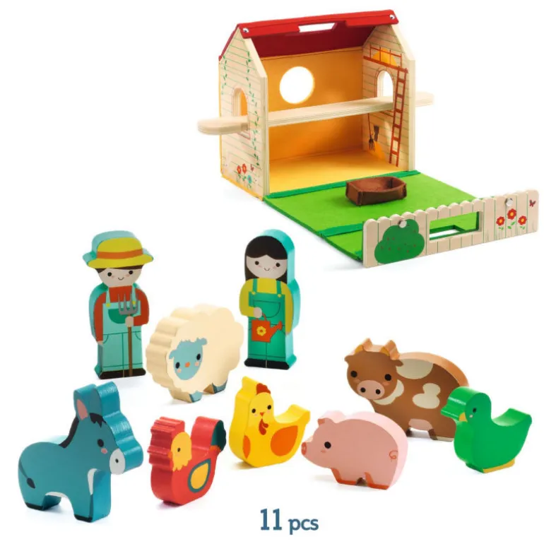 "Softi-Farm" Ferme en bois 6369<Djeco Cheap