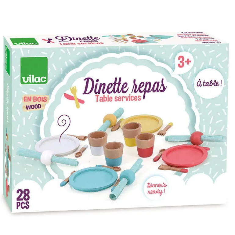 Repas du déjeuner, dînette en bois 8178<VILAC Best