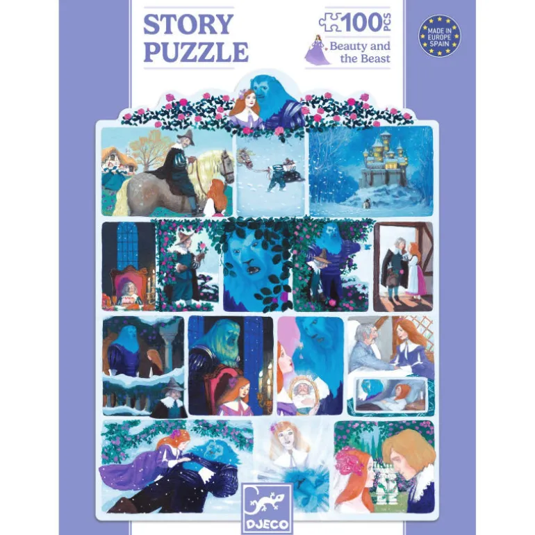 Story puzzle La Belle et la Bête 100 pcs 7055<Djeco Sale