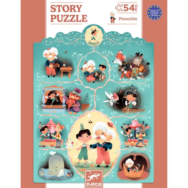 Story puzzle Pinocchio 54 pcs 7052<Djeco Online