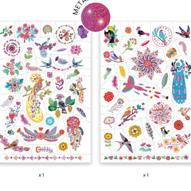 Tatouages 'Plume color' 9615<Djeco New