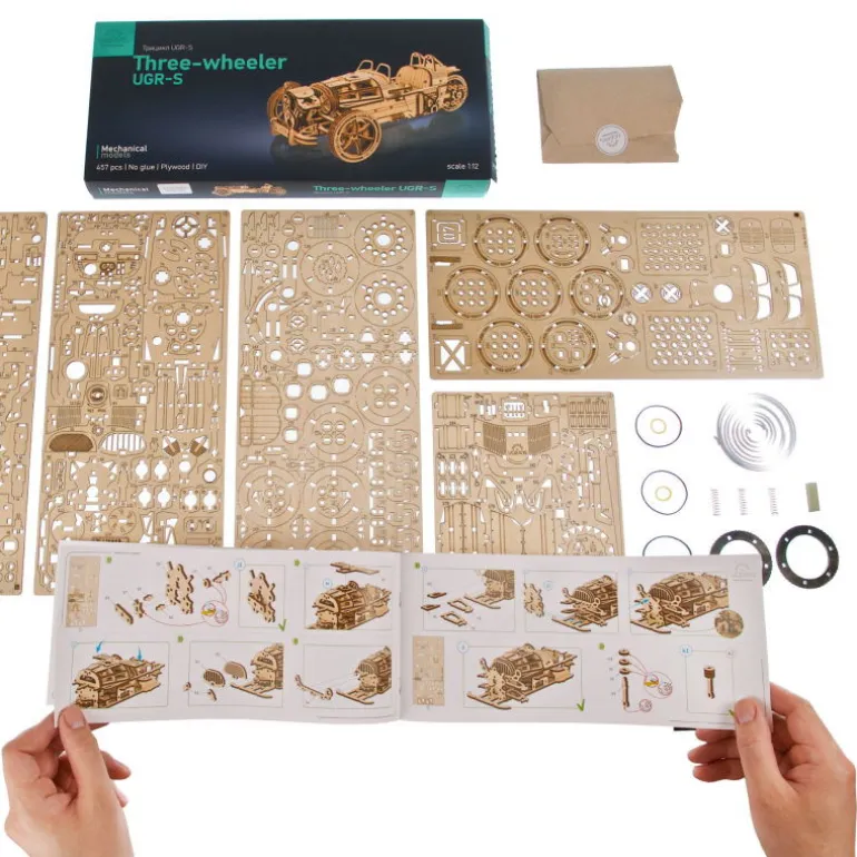 Three Wheeler – UGEARS Puzzle 3D Mécanique<UGEARS models Flash Sale