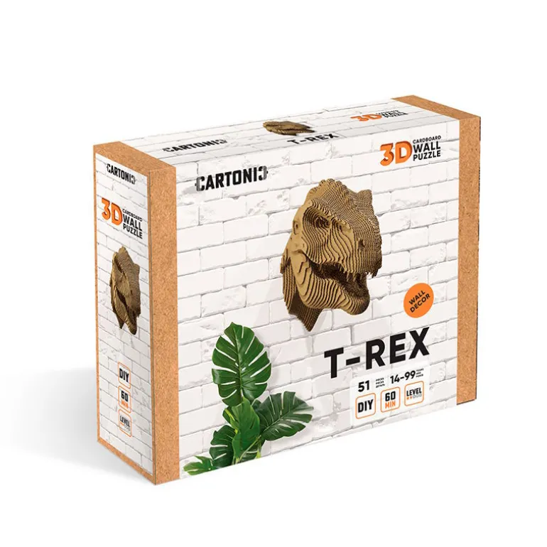 Trophée mural décoratif - Sculpture 3D en carton - T-REX - Wall puzzle<Cartonic Sale