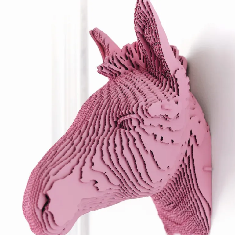 Trophée mural décoratif - Sculpture 3D en carton - Zèbre - Wall puzzle<Cartonic New