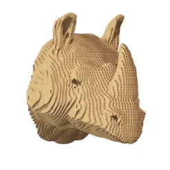 Trophée mural décoratif - Sculpture 3D en carton - Rhinocéros - Wall puzzle<Cartonic Discount