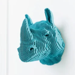 Trophée mural décoratif - Sculpture 3D en carton - Rhinocéros - Wall puzzle<Cartonic Discount
