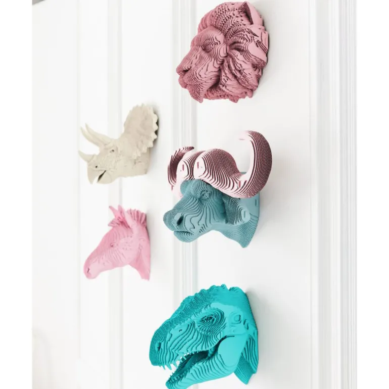 Trophée mural décoratif - Sculpture 3D en carton - Tricératops - Wall puzzle<Cartonic Clearance